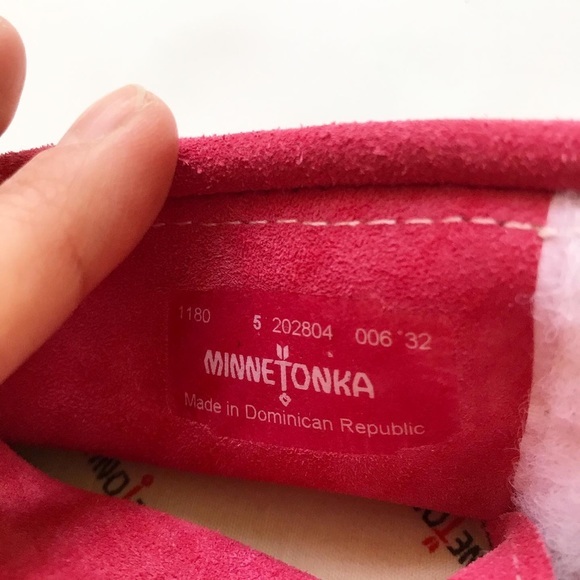 Minnetonka pink suede fringe boots VGUC  size 5 - Picture 5 of 7